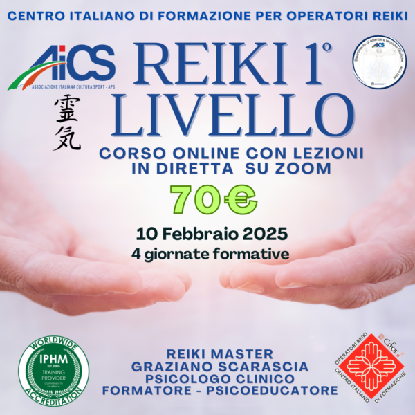 Corso Reiki 1 livello 10 febbraio 2025